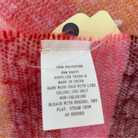 St. John's Bay Pink Multicolored Plaid  Winter / Fall   Scarf 75” x 27” NEW - Picture 6 of 7